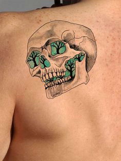 glowing skull tattoo