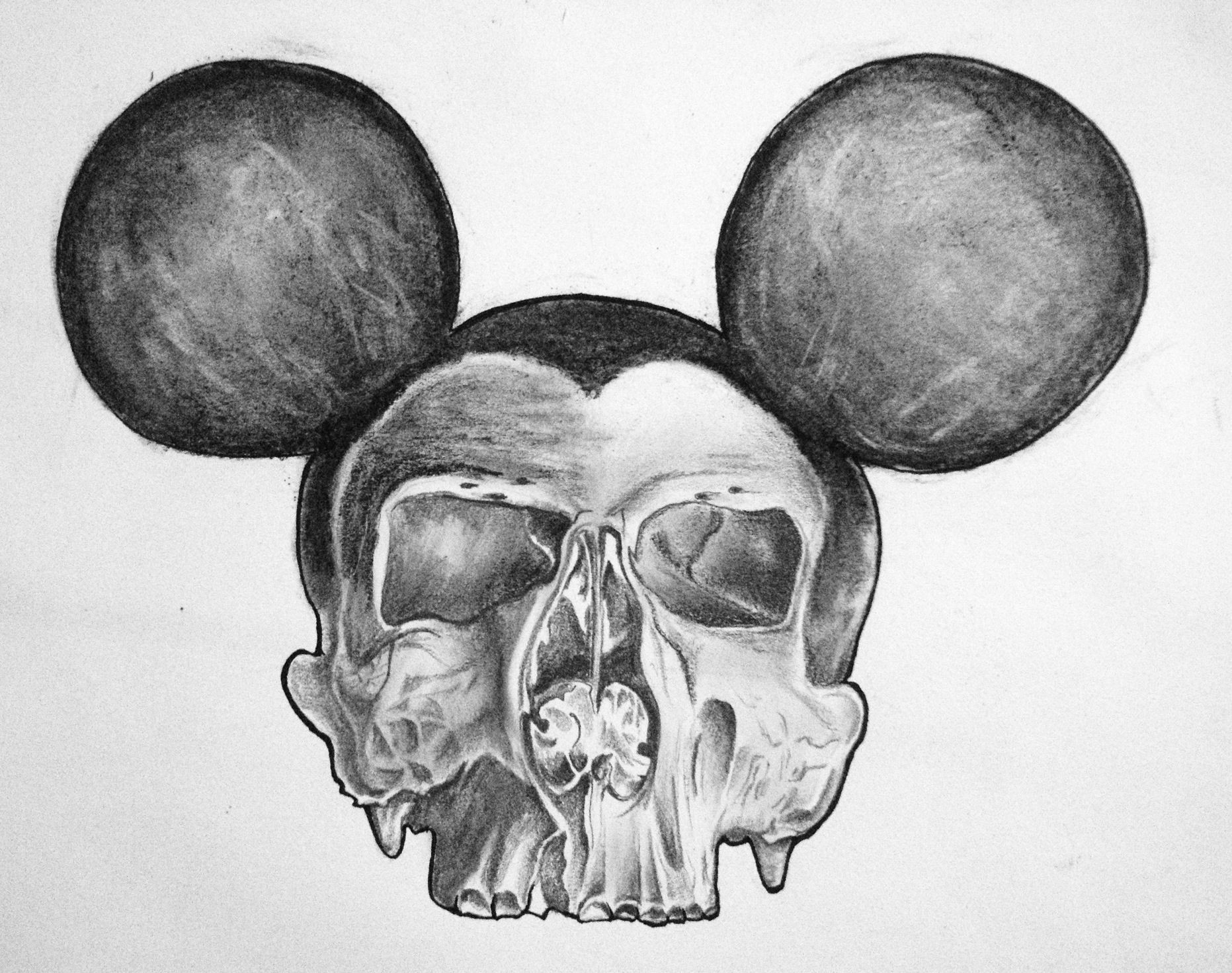 dead mouse drawing pencil charcoal