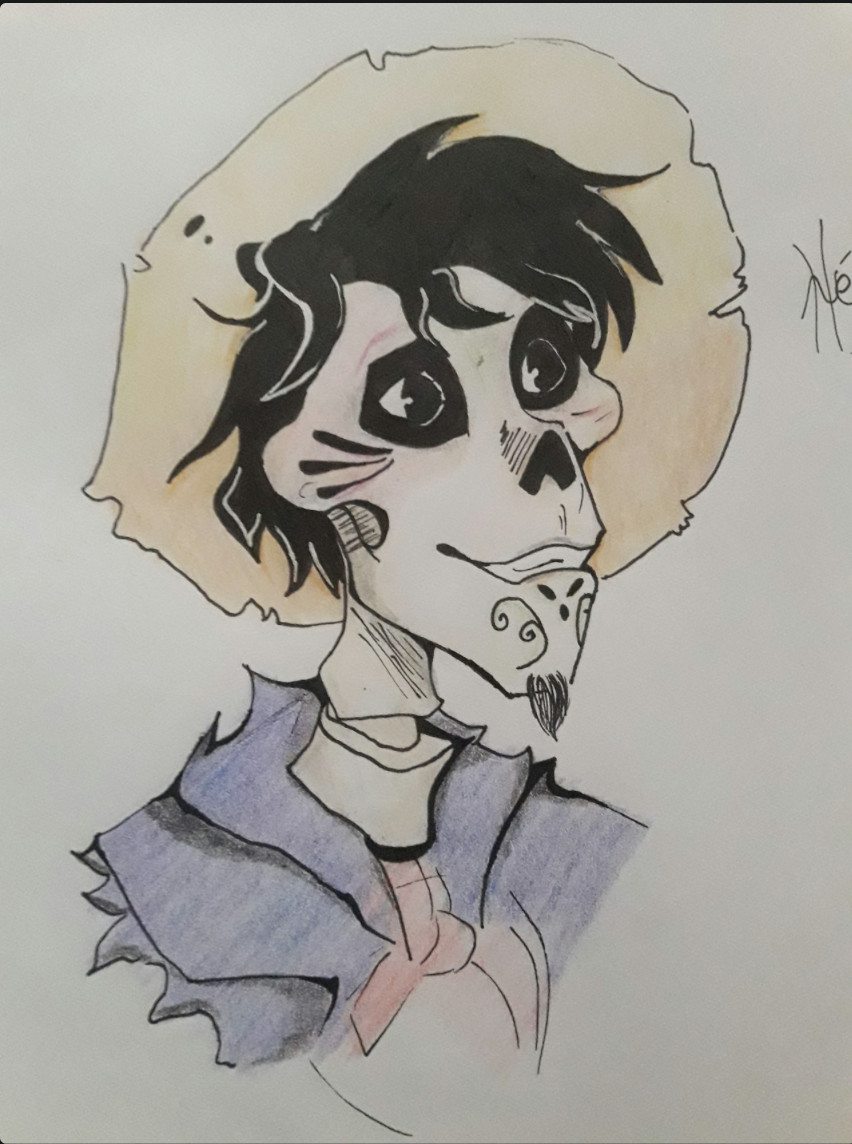 hector sketch drawing in color from coco