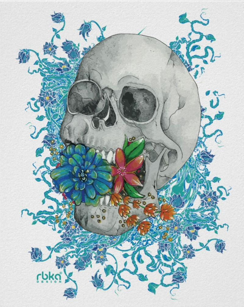 grim reaper skull art poster floral skull facebook wallpaper tattoos