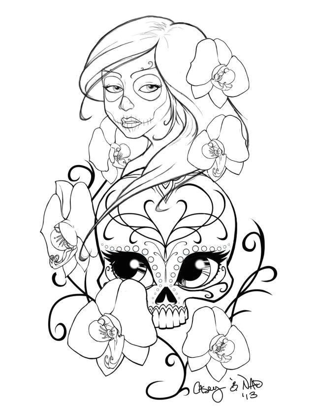 new sugar skull drawing and coloring 211158 sugar skull coloring page