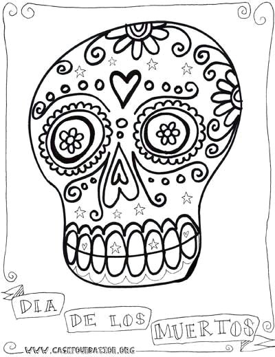 dia de los muertos sugar skull coloring pages for kids by karen me shell via flickr