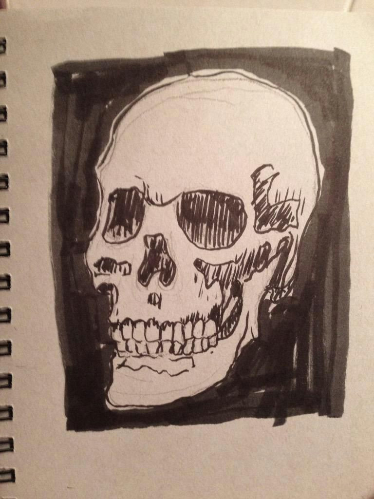 254 series365 comic style skull sketch