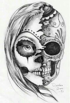 cool art day of the dead tattoo for women day of the dead skull tattoo