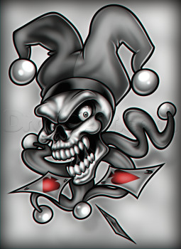 joker skull dragoart com jester tattoo clown tattoo skull tattoos