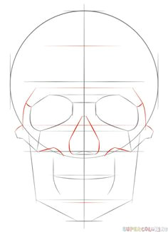 how to draw a human skull step by step drawing tutorials for kids and beginners