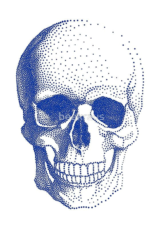 Skull Drawing for Halloween Blue Human Skull Art Print by Beakraus In 2018 Halloween