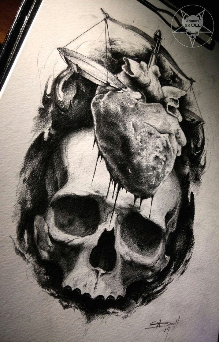 Skull Drawing for Sale Full Sleeve Project for Sale original or Scan Copy On 300dpi the