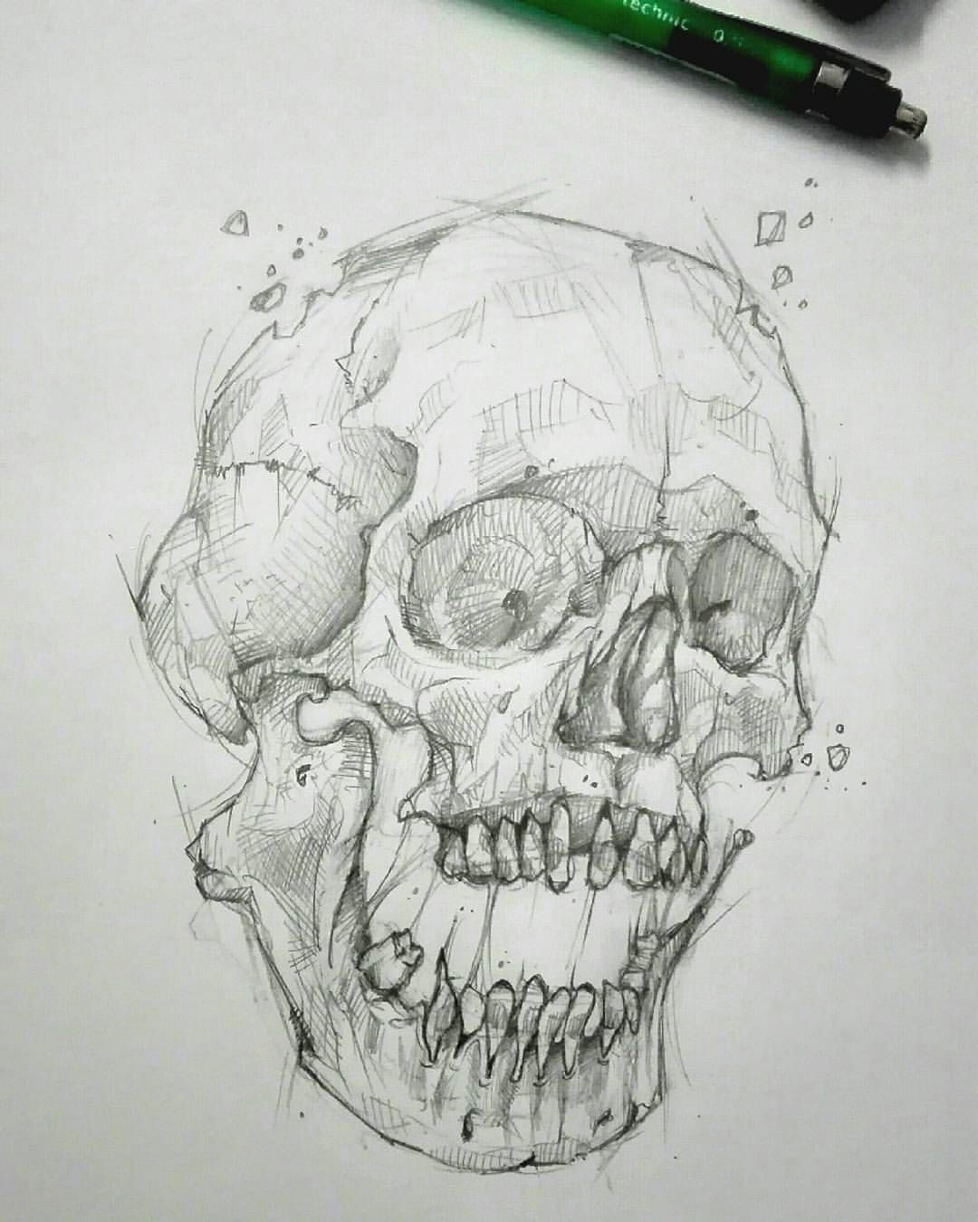 doodlin skulls on day off dirkartnyc drawing skull tattoo tatouage sketch sketching dessin fun crane crosshatching bretagne breizh saintmalo