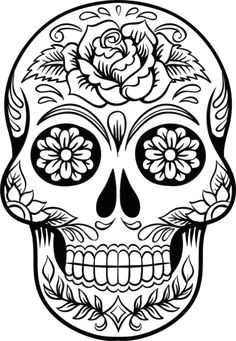 hard coloring page of sugar skull to print for grown ups candy skulls sugar skulls