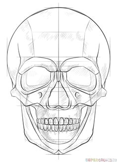 how to draw a human skull step by step drawing tutorials for kids and beginners