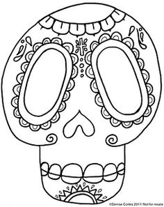sugar skull template perfect for a day of the dead lesson or