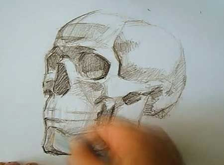speed drawing human skull how to draw skulls video lessons of drawing painting