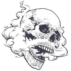 vaping skull art vector vecsterarts bestvector vapor vaper artist drawing lineart tattoo