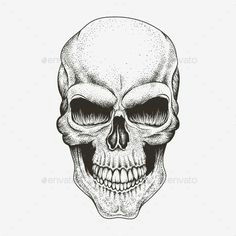 scary skull of human tattoos vectors