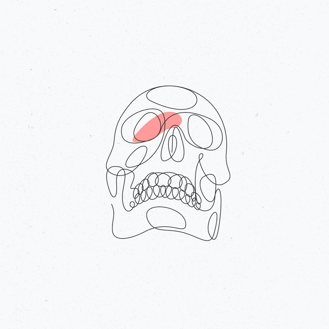 one line drawings skull animation single line illustration gif by one line artist duo dft aka differantly