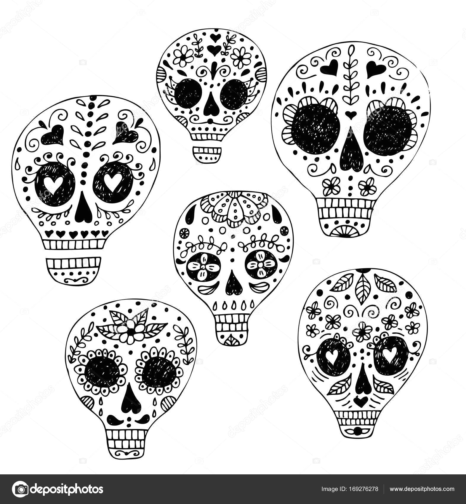 skull with floral ornament stock vector
