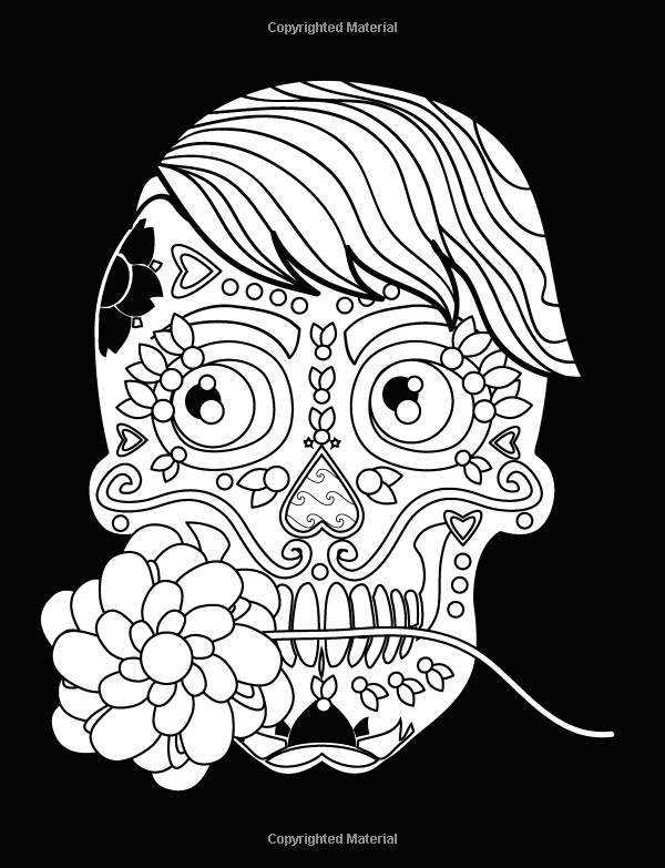 sugar skulls an adult coloring book with mexican calavera designs day of the dead patterns and inspirational spanish art jade summer 9781542406420