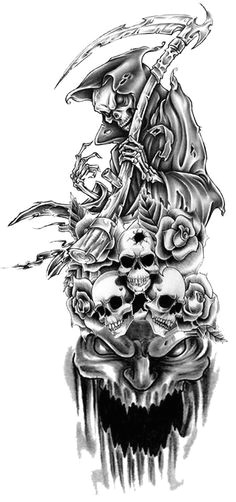reaper death tattoo arm tattoo skull tattoos body art tattoos sleeve tattoos