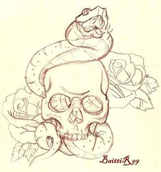 plup i m starting to practise snakes and skulls cuz i reaaally can t draw eather of those things practise makes you a master skull and snake sketch