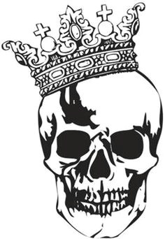 skull with crown tattoo stencil designs