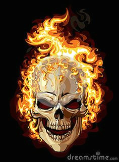 burning skull stock vector illustration of graphic tattoo 29294320