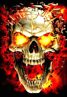 skull on fire