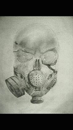 gas mask skull art