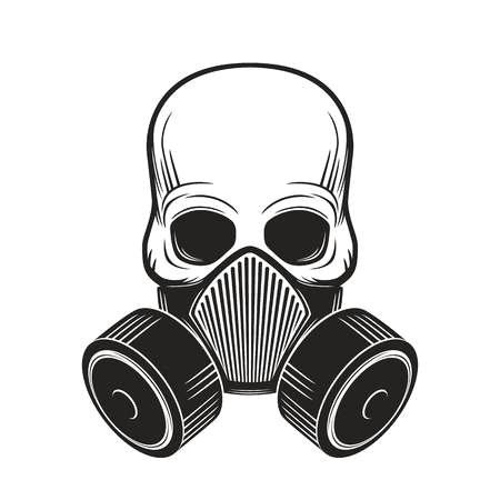 skull with gas mask