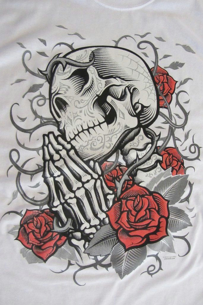 praying skull short sleve t shirt medium black sleeve tattoos skull tattoos