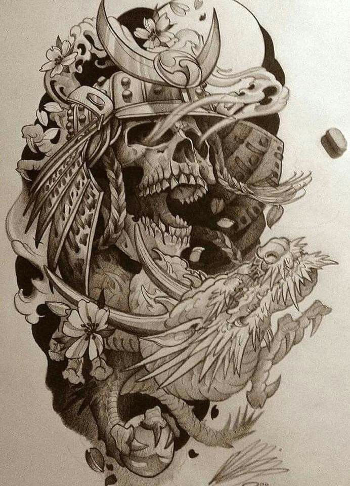 Skulls Tattoo Drawing Pin by Pascal Melanson On Tattoo Pinterest Tattoo Samurai and Tatoo