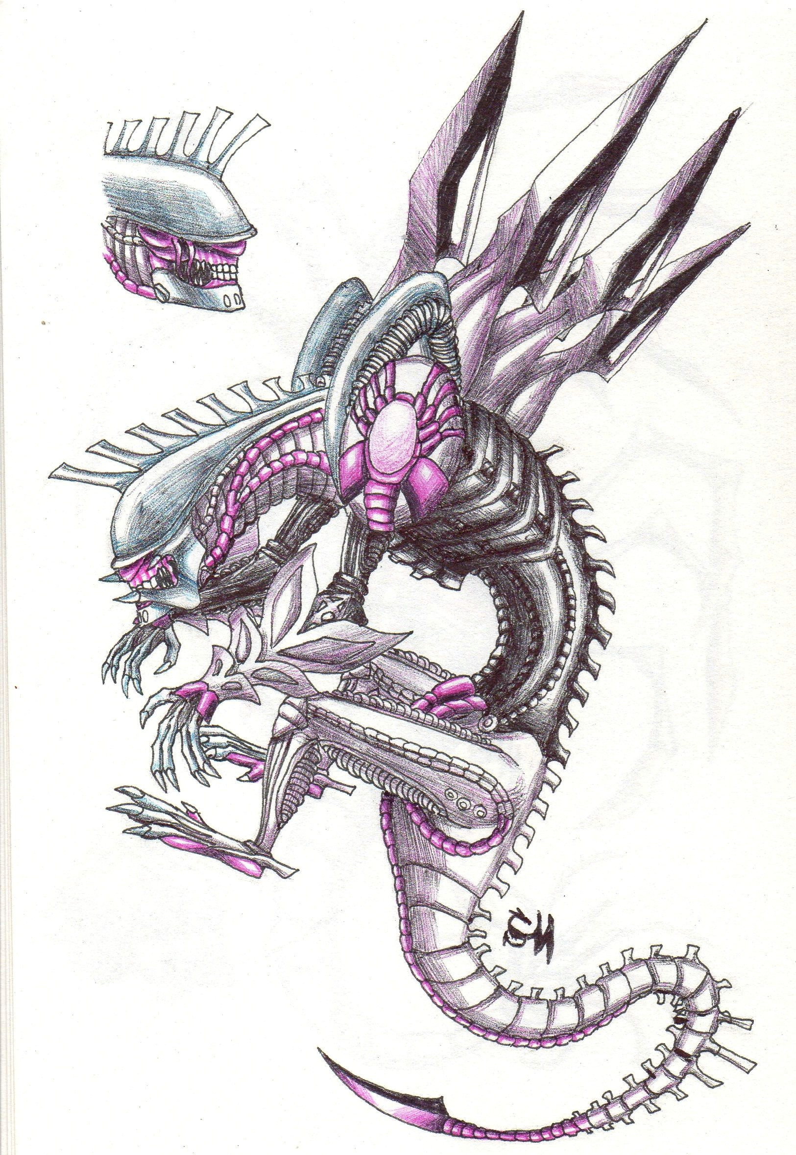 xenomorph palkia alien xenomorph palkia pokemon art drawing dragon drawings