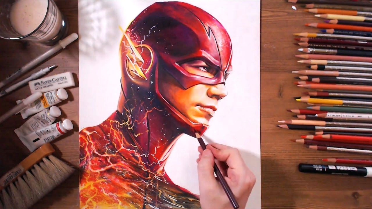 the flash barry allen grant gustin speed drawing drawholic