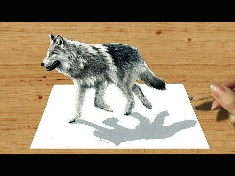 3d pencil drawing walking wolf speed draw jasmina susak youtube