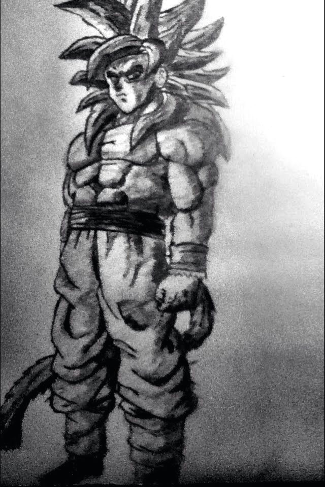 speed drawing super saiyan 4 goku dragonball gt