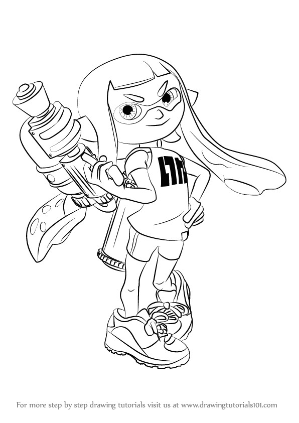 Splatoon 2 Easy Drawing Learn How to Draw Inkling Female From Splatoon Splatoon Step by