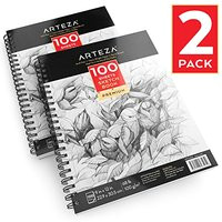 product image arteza 9 x 12 sketch book 68lb 100g 100 sheets 2 pack