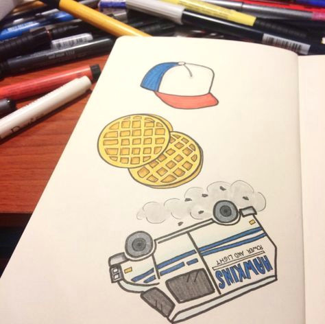 sticker doodles breakfast doodle waffle drawing