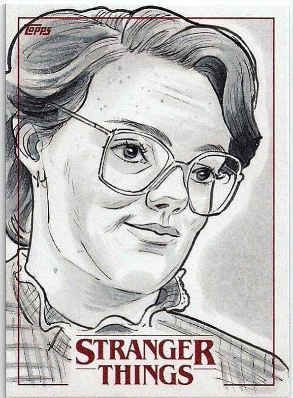 stranger things 2018 topps trading card barb by eric lehtonen darklighter illustration sketch card season 1 stranger things pinterest stranger