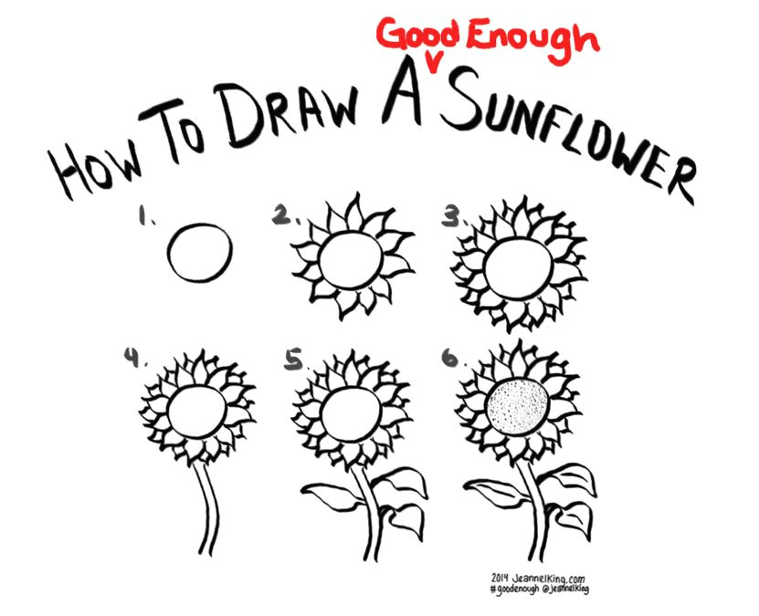 how to draw a good enough sunflower http jeannelking com