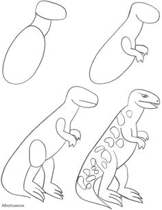 how to draw albertosaurus dinosaurs in four easy steps