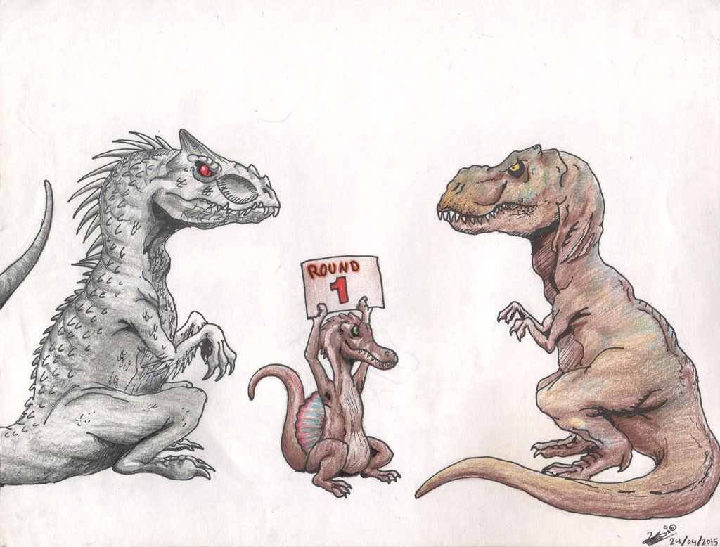 indominus rex vs tyrannosaurus rex by theyahid on deviantart