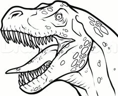 how to draw a t rex head step by step dinosaurs animals