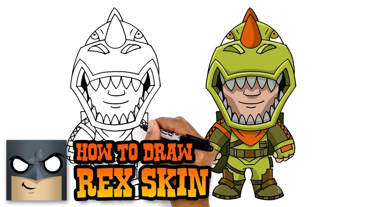 how to draw rex skin fortnite art tutorial