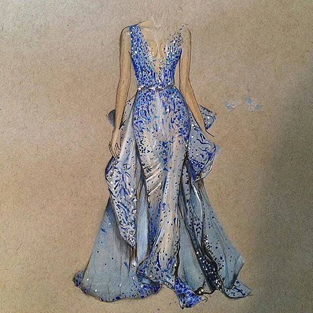thank you to 3alya for a highly detailed drawing of this spring summer 2015 couture gown that truly captures the figure of the zuhairmurad woman