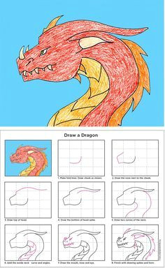dragon sub plan art handouts drawing projects art projects projects for kids