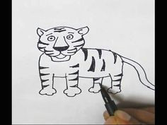 how to draw a tiger in easy steps for children kids beginners step by step