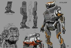 titanfall 2 stalker robots drawing robot concept art mechanical design character concept