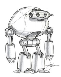 sketch of a robot by designer spencer nugent