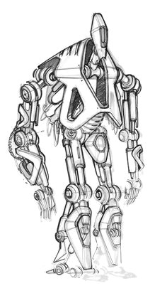 sketch of a robot by designer spencer nugent